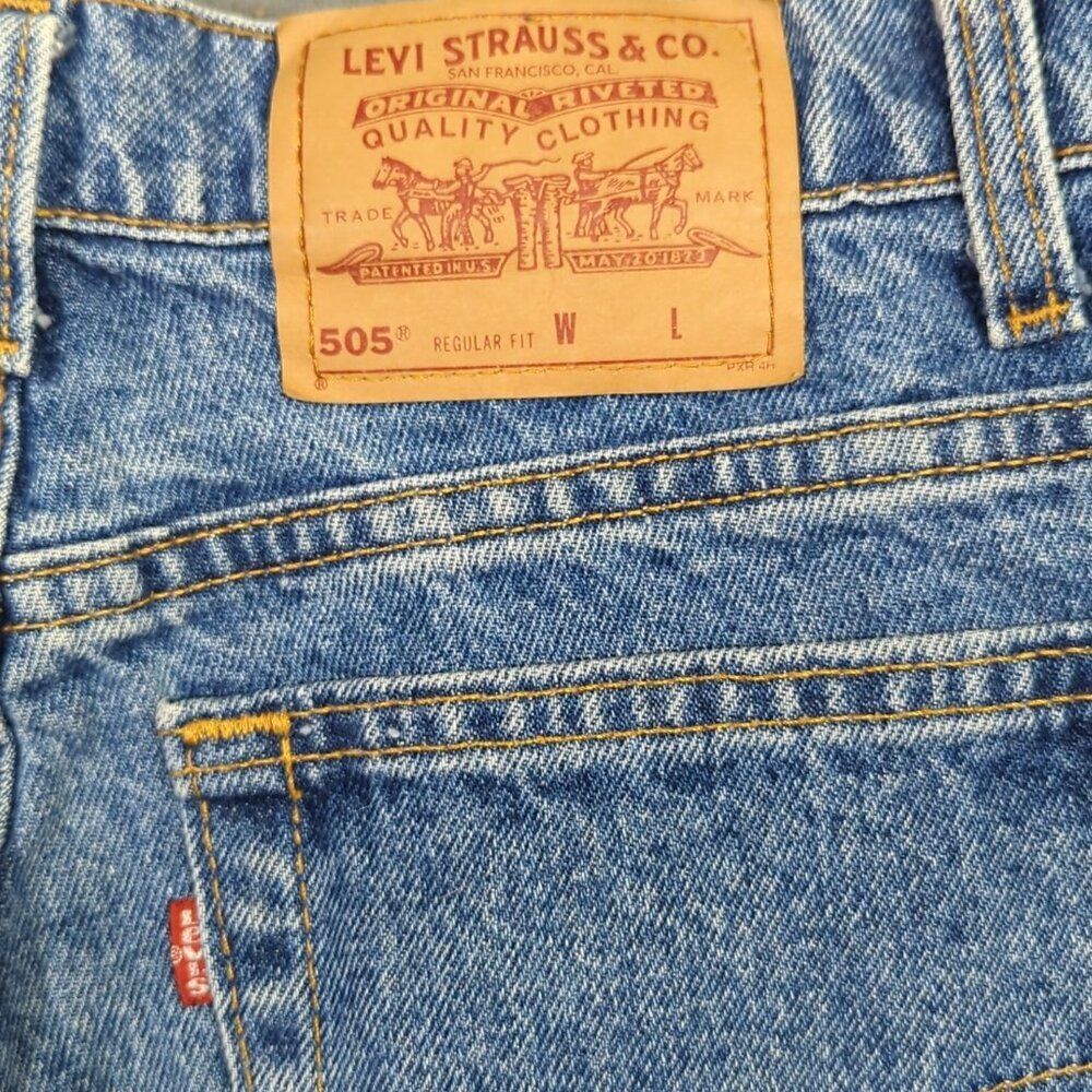 Levi's VTG Jean Shorts Size 11 Blue 505 Regular Fit Denim Jorts Made In USA 90's